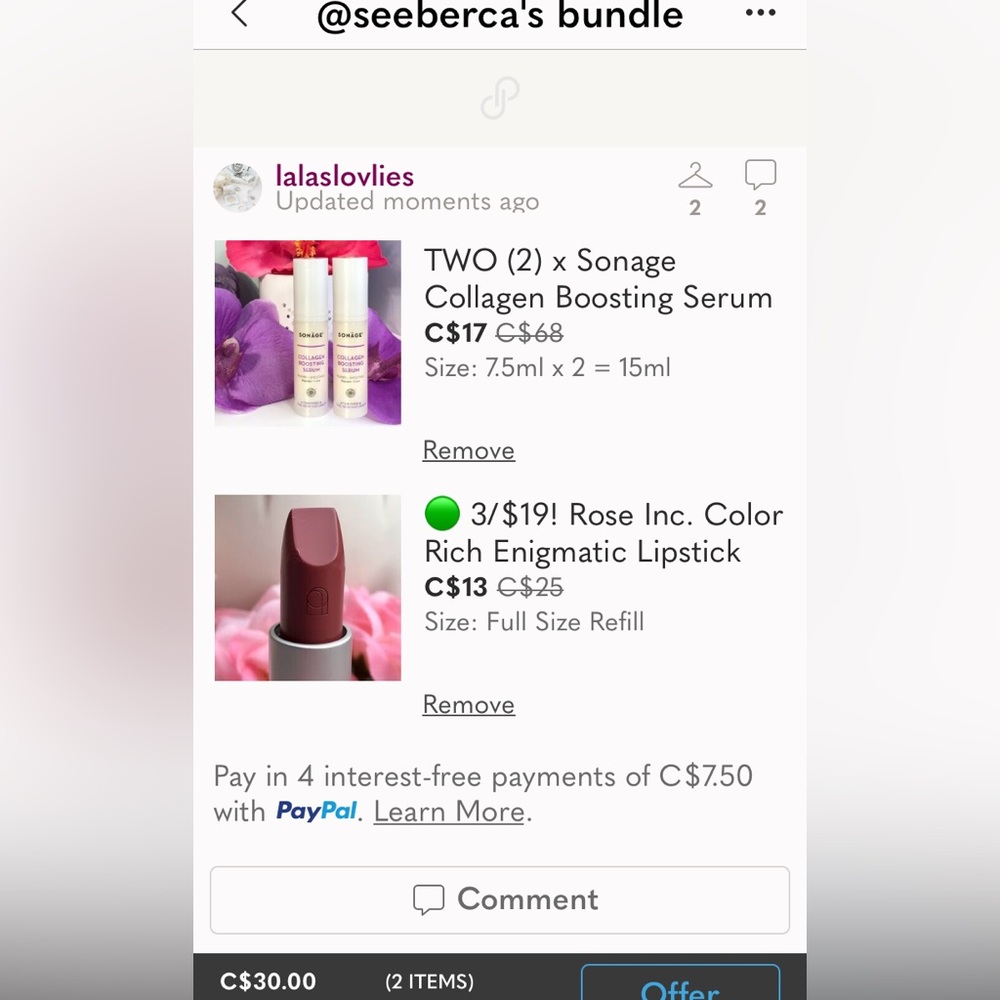 Reserved Sonage x 2 * Rose Inc. Enigmatic Color Rich Lipstick bundle NEW!